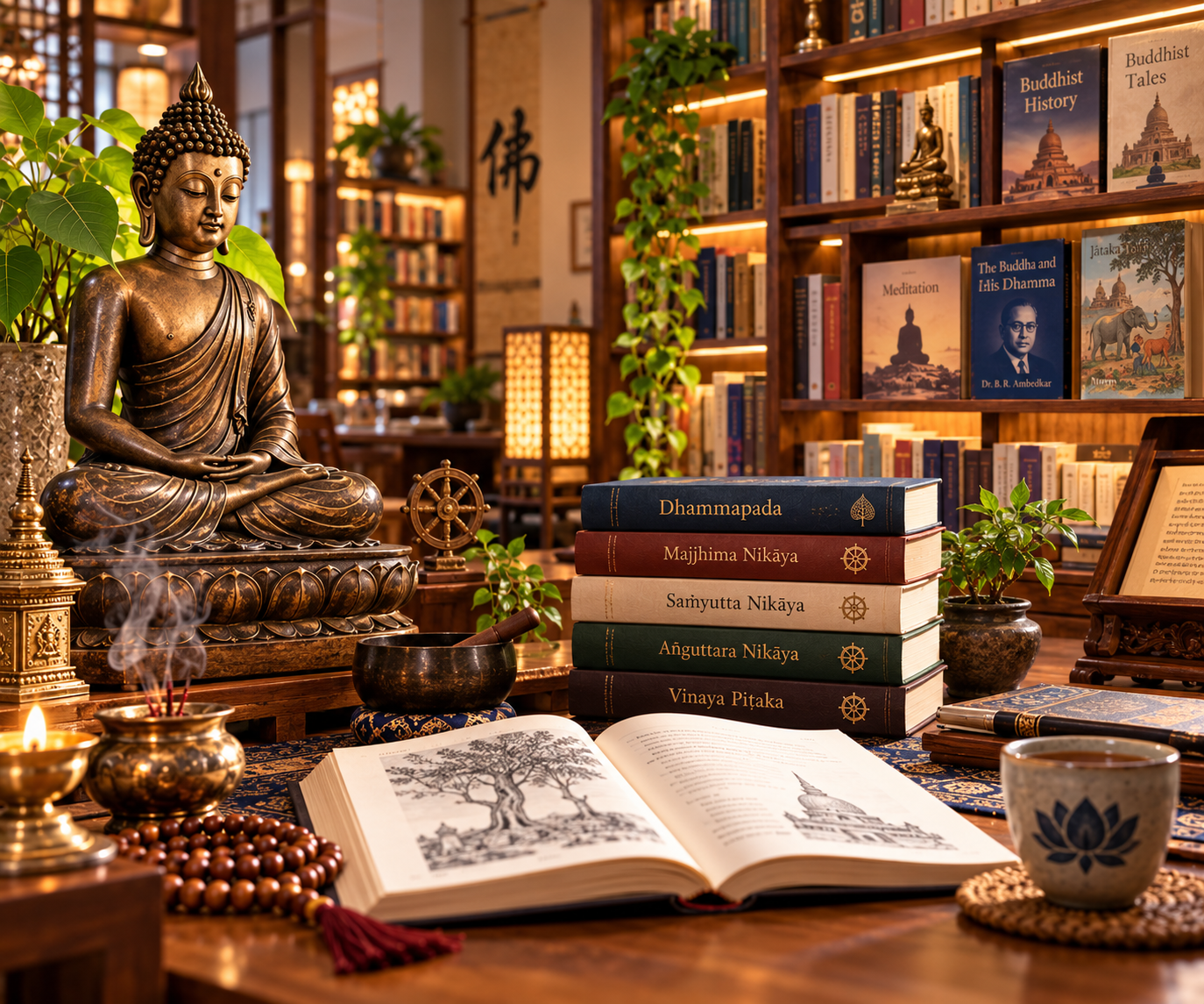 buddhist library of warm serenity